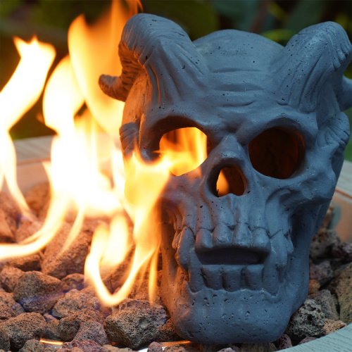 Refractory Materials Fireproof Imitated Human Fire Pit Skulls Gas Log ...