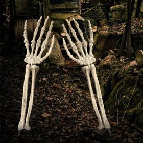 Halloween Decorations with 20 LED lights 8 changeable lighting modes waterproof battery-powered timer Skeleton Hand Realistic Halloween skeleton
