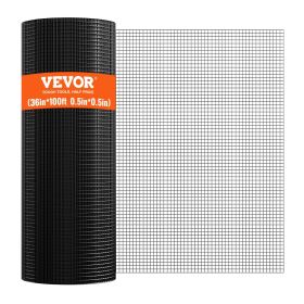 VEVOR Hardware Cloth, 36'' x 100' Galvanized Wire Mesh Roll, 19 Gauge Chicken Wire Fence Roll, Vinyl Coating Metal Wire Mesh for Chicken Coop Bar