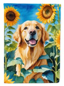 Golden Retriever in Sunflowers Garden Flag Mailbox Flag Decorative Yard Flag Banner Outside Patio Artwork Yard Flower Beds, Garden Size, Multicol