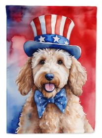 Goldendoodle Patriotic American Garden Flag Mailbox Flag Decorative Yard Flag Banner Outside Patio Artwork Yard Flower Beds, Garden Size, Multico