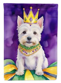 Westie King of Mardi Gras Garden Flag Mailbox Flag Decorative Yard Flag Banner Outside Patio Artwork Yard Flower Beds, Garden Size, Multicolor