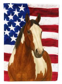Overo Paint Horse American House Flag Large Porch Sleeve Pole Decorative Outside Yard Banner Artwork Wall Hanging, Polyester, House Size, Multico