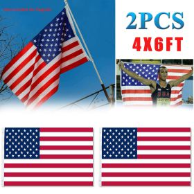 American Flags For Outside 4X6 FT USA Flag - Premium US Flag 120X180cm Heavy Duty Outdoor Large Nylon Flag Stars With Brass Grommets (Option: 4X6 FT)
