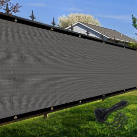 Artpuch Privacy Fence Screen Dark Grey Customized Outdoor Mesh Panels for Backyard, Balcony,Patio,Construction Site with Zip Ties (Color: Dark Grey, size: 3x288 ft)